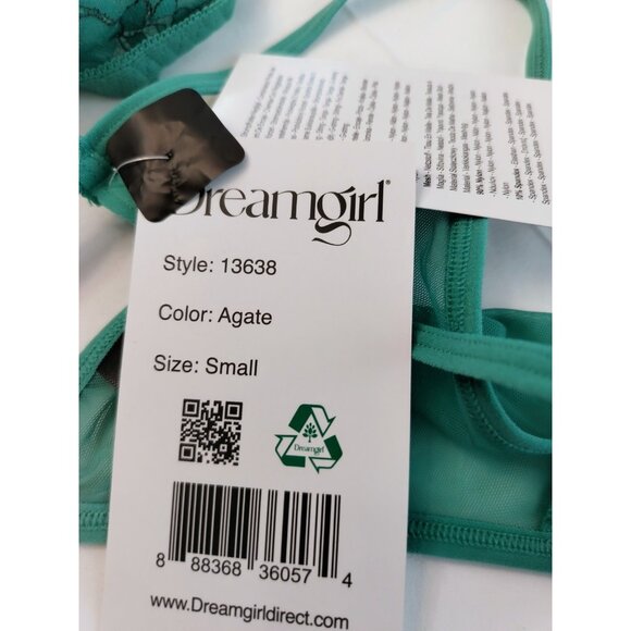 Dreamgirl Green Lace Bustier & Thong Set – Size Small – New with Tags - Picture 11 of 15